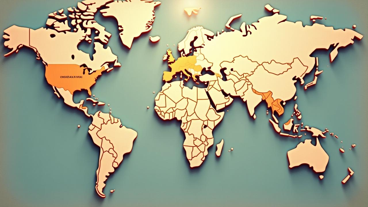 Mapa del mundo mostrando países a los que Trama y Taza ha exportado